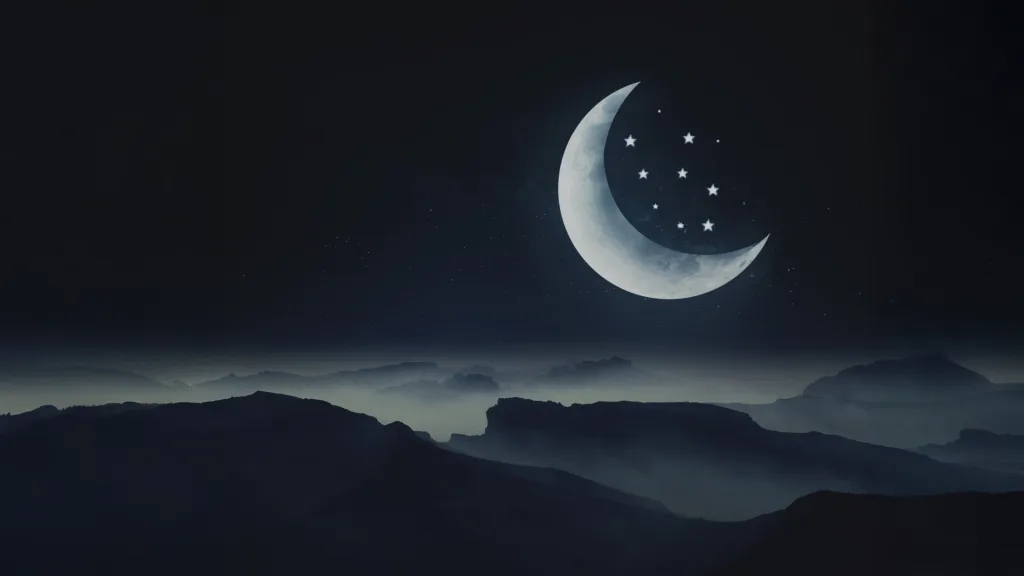 Lune avec des étoiles, sommeil, nuit, hypnose